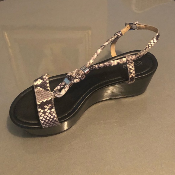 Michael Kors Snakeskin Wedge Sandals - Picture 5 of 6